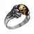 INOX JEWELRY Rings Golden Tone and Silver Tone Stainless Steel Mini Skull with Wings Ring