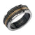 INOX JEWELRY Rings Golden Tone, Black and Silver Tone Stainless Steel Honeycomb and Greek Stripe Ring