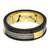 INOX JEWELRY Rings Golden Tone, Black and Silver Tone Stainless Steel Partial Exposed Cable Ring