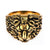 INOX JEWELRY Rings Golden Tone Stainless Steel Lion's Crest Ring