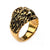 INOX JEWELRY Rings Golden Tone Stainless Steel Lion's Crest Ring