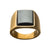 INOX JEWELRY Rings Golden Tone Stainless Steel Stonehenge Collection Matte and Polish Finish Black Hematite Signet Ring