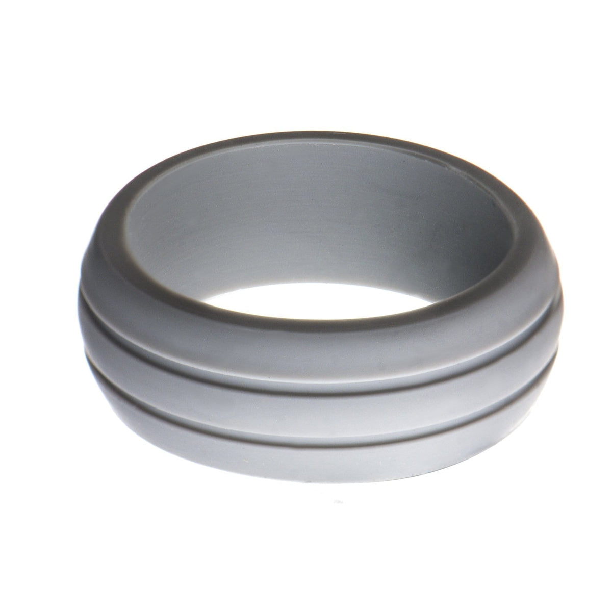 INOX JEWELRY Rings Gray Silicone 9mm Double Lined Safety Band Ring