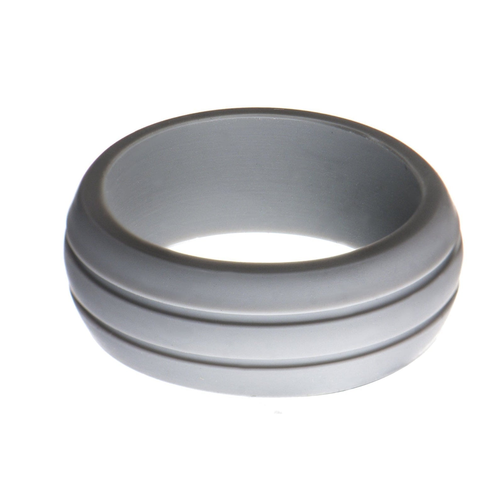 INOX JEWELRY Rings Gray Silicone 9mm Double Lined Safety Band Ring