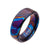 INOX JEWELRY Rings Mokume Gane Steel Iridescent Woodgrain Pattern Inlay Band Ring
