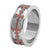 INOX JEWELRY Rings Silver Tone and Cappuccino Stainless Steel Cross Design Ring