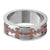 INOX JEWELRY Rings Silver Tone and Cappuccino Stainless Steel Cross Design Ring