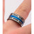 INOX JEWELRY Rings Silver Tone, Blue and Black Stainless Steel with Inlaid Carbon Fiber Ring