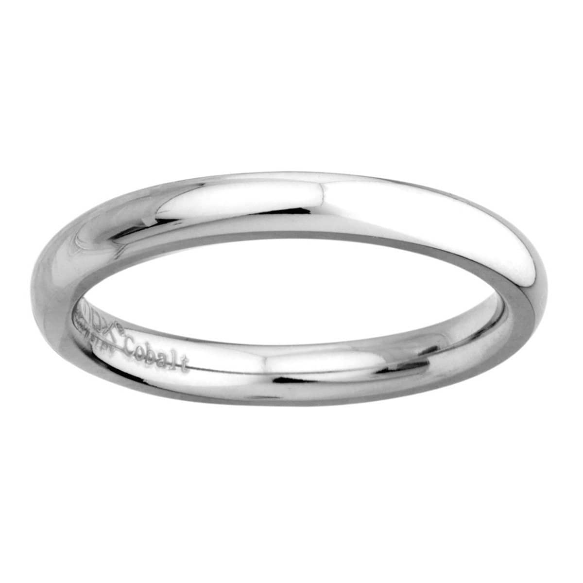 INOX JEWELRY Rings Silver Tone Cobalt Chrome High Polished 3mm Wedding Band