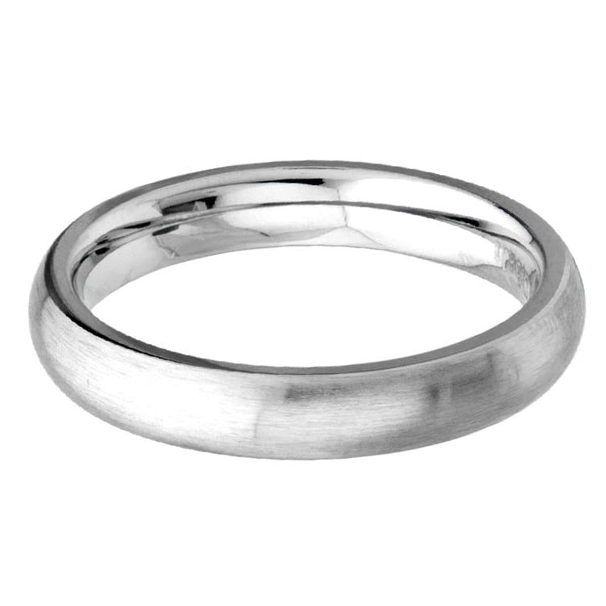 INOX JEWELRY Rings Silver Tone Cobalt Chrome Matte Finish 4mm Wedding Band FRC066-9