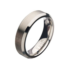 Beveled Satin Men's Wedding Ring In Platinum (8mm - Foto 9