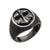 INOX JEWELRY Rings Silver Tone Stainless Steel Antique Finish Anchor Design Skull Signet Ring