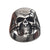INOX JEWELRY Rings Silver Tone Stainless Steel Antique Finish Gunmetal Cracked Skull Ring