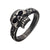 INOX JEWELRY Rings Silver Tone Stainless Steel Antique Finish Gunmetal Skull Ring