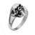 INOX JEWELRY Rings Silver Tone Stainless Steel Evil Laughing Skull Ring