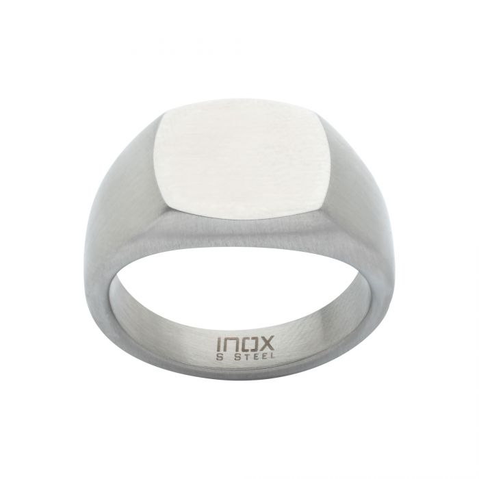 Buy Men's Silver tone Stainless Steel Signet Ring | INOX Jewelry India ...