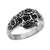 INOX JEWELRY Rings Silver Tone Stainless Steel Skull with Carved Flowers Ring