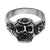 INOX JEWELRY Rings Silver Tone Stainless Steel Skull with Carved Flowers Ring
