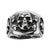 INOX JEWELRY Rings Silver Tone Stainless Steel Three Sided Danger Skull Ring