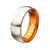 INOX JEWELRY Rings Silver Tone Stainless Steel with Orange Aluminum Detail Comfort-Fit Band Ring