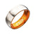 INOX JEWELRY Rings Silver Tone Stainless Steel with Orange Aluminum Detail Comfort-Fit Band Ring