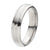 INOX JEWELRY Rings Silver Tone Titanium 6mm Deep Groove Pattern Classic Band Ring