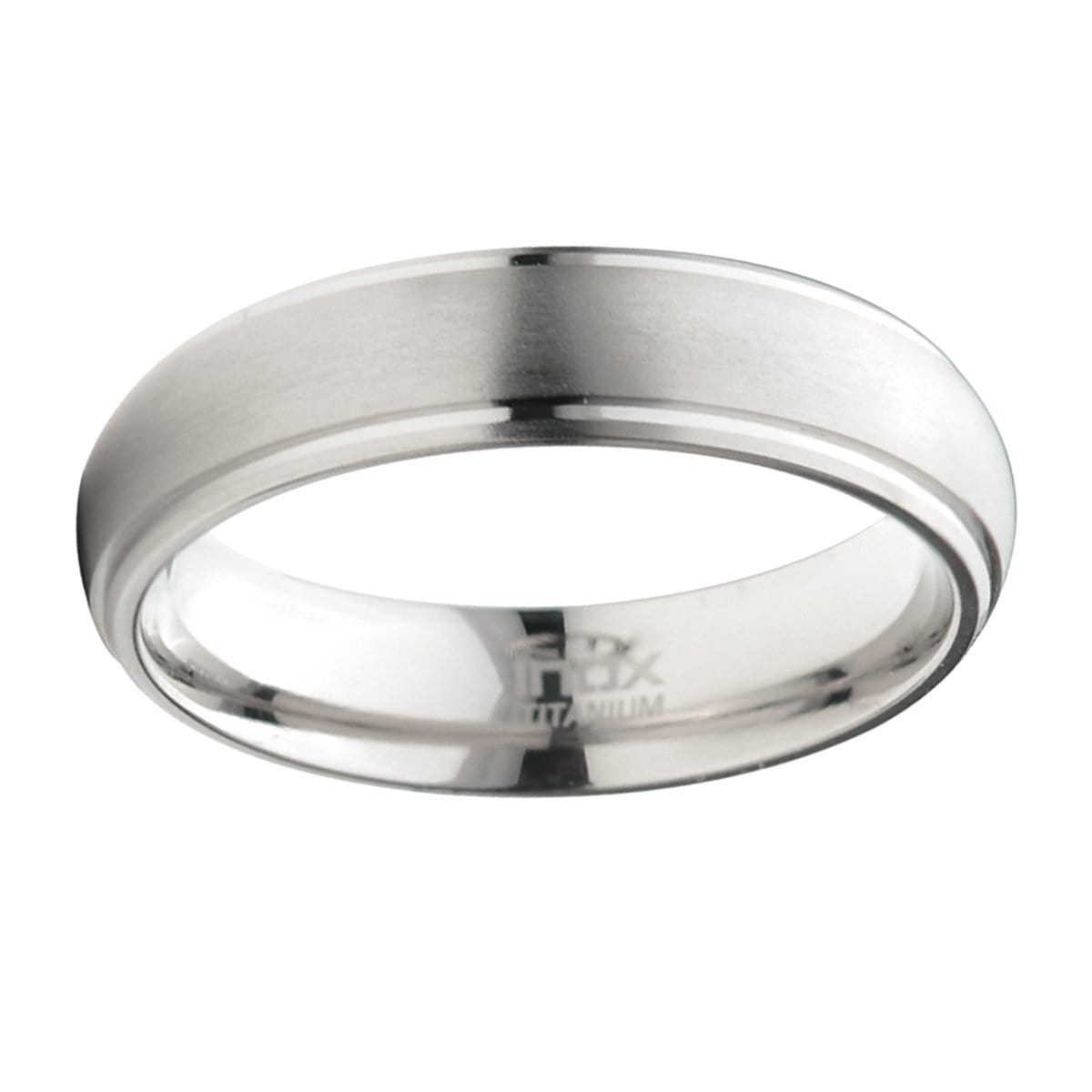 INOX JEWELRY Rings Silver Tone Titanium 6mm Matt Finish Band Ring