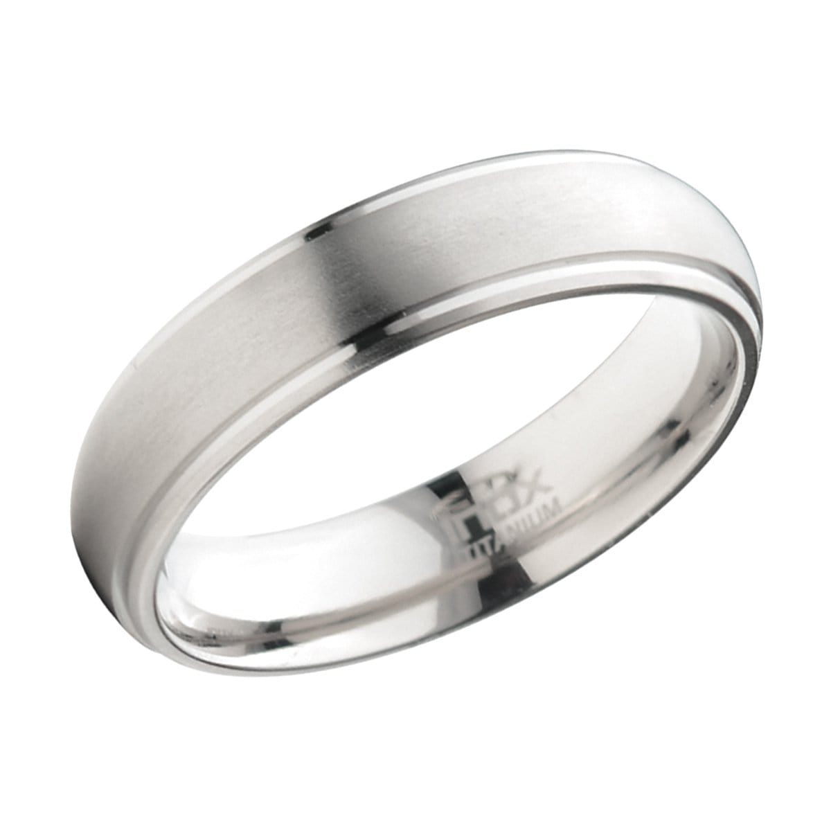 INOX JEWELRY Rings Silver Tone Titanium 6mm Matt Finish Band Ring