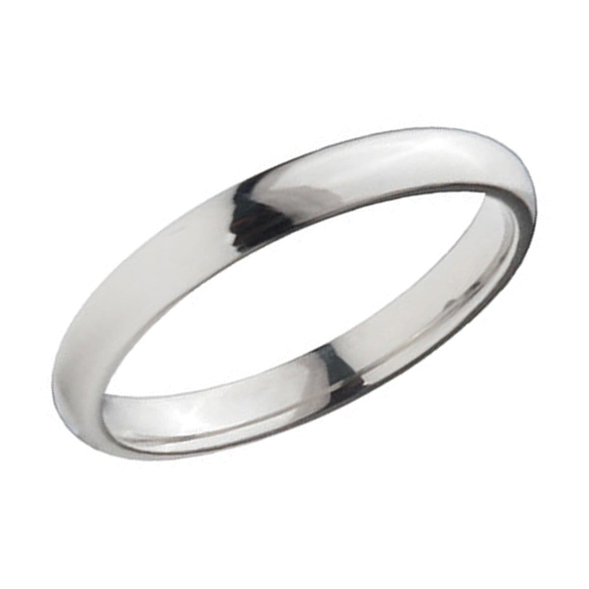 INOX JEWELRY Rings Silver Tone Titanium Classic 3mm Band Ring