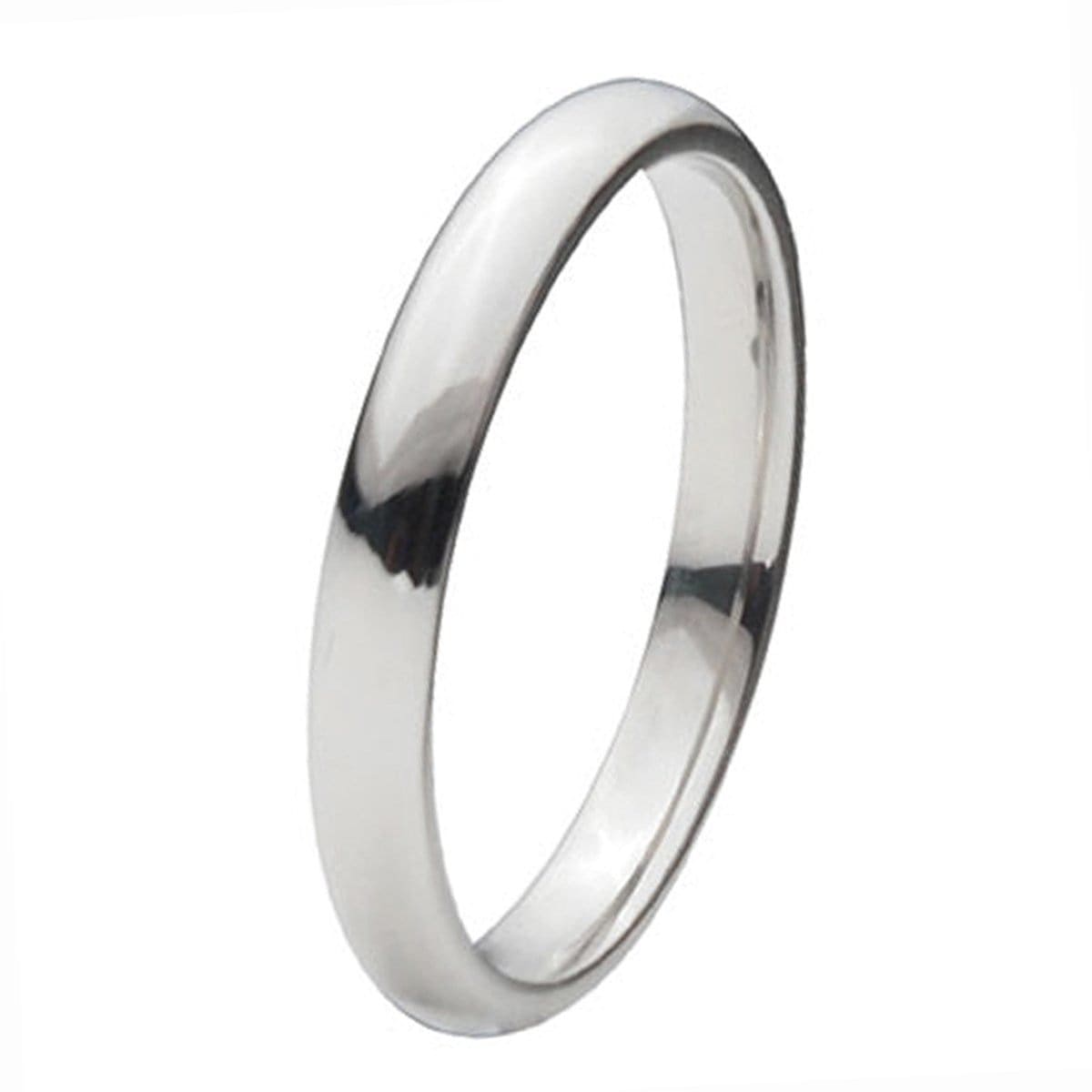 INOX JEWELRY Rings Silver Tone Titanium Classic 3mm Band Ring
