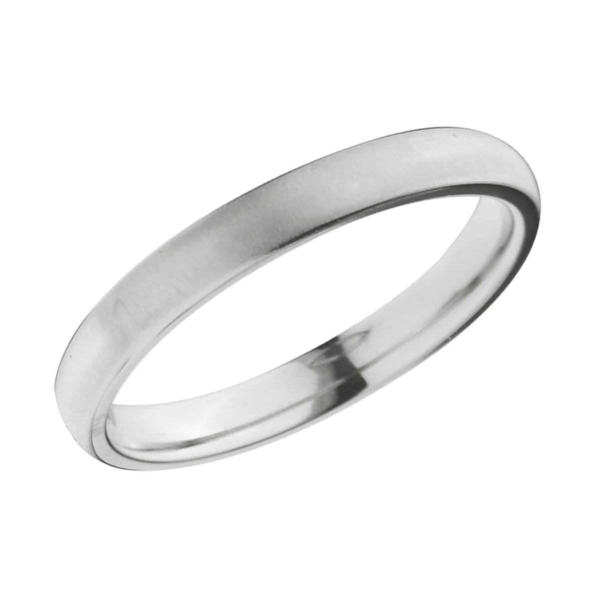 INOX JEWELRY Rings Silver Tone Titanium Classic 3mm Matte Band Ring