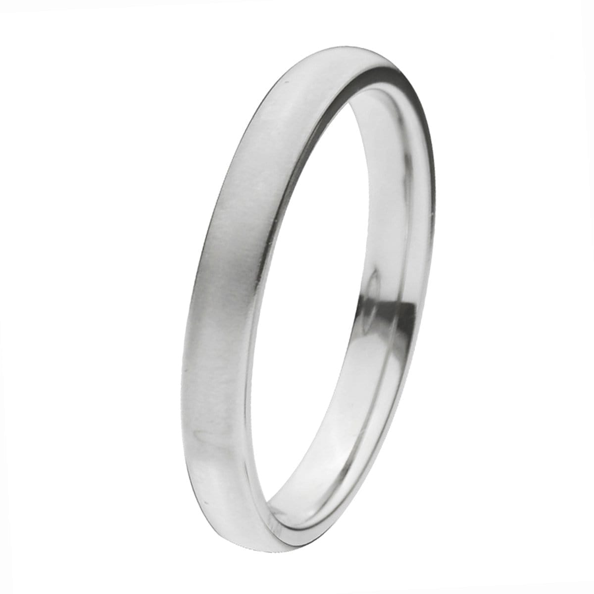 INOX JEWELRY Rings Silver Tone Titanium Classic 3mm Matte Band Ring