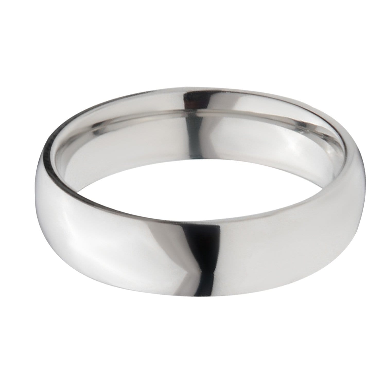 INOX JEWELRY Rings Silver Tone Titanium Classic 5mm Band Ring