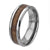 INOX JEWELRY Rings Silver Tone Titanium with Inlaid Koa Wood Band Ring