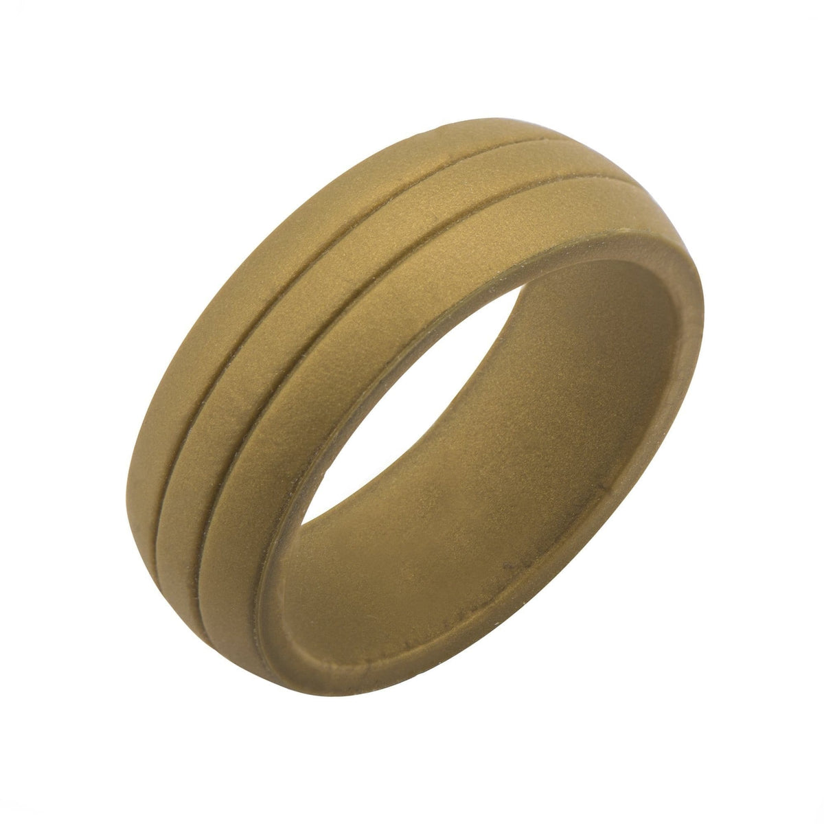 INOX JEWELRY Rings Tan Silicone 9mm Double Lined Safety Band Ring