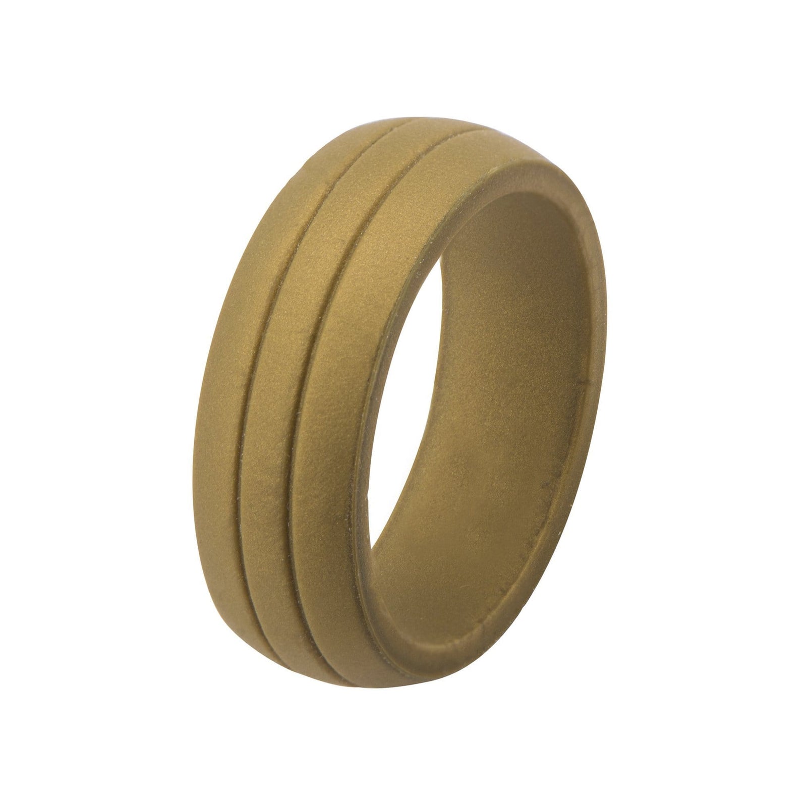 INOX JEWELRY Rings Tan Silicone 9mm Double Lined Safety Band Ring