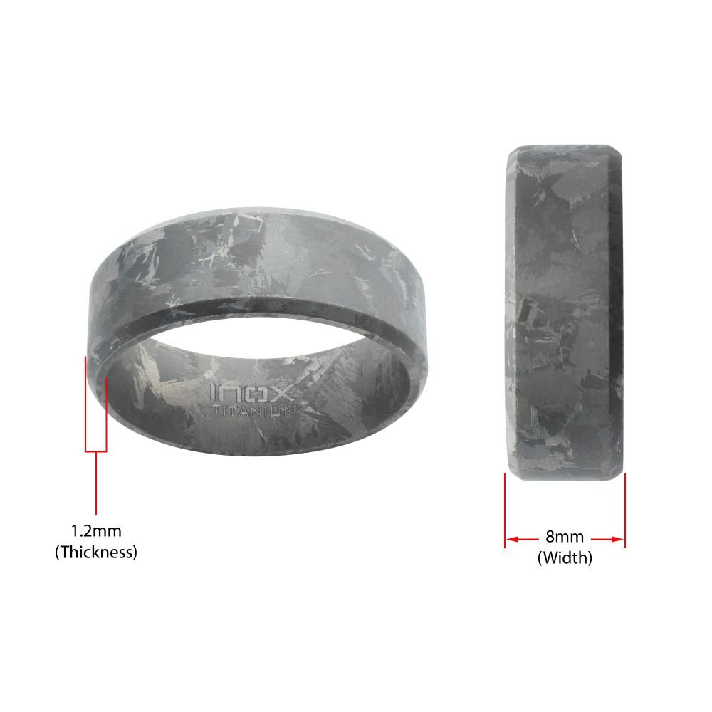 INOX JEWELRY Rings Titanium Beveled Frosted Ring