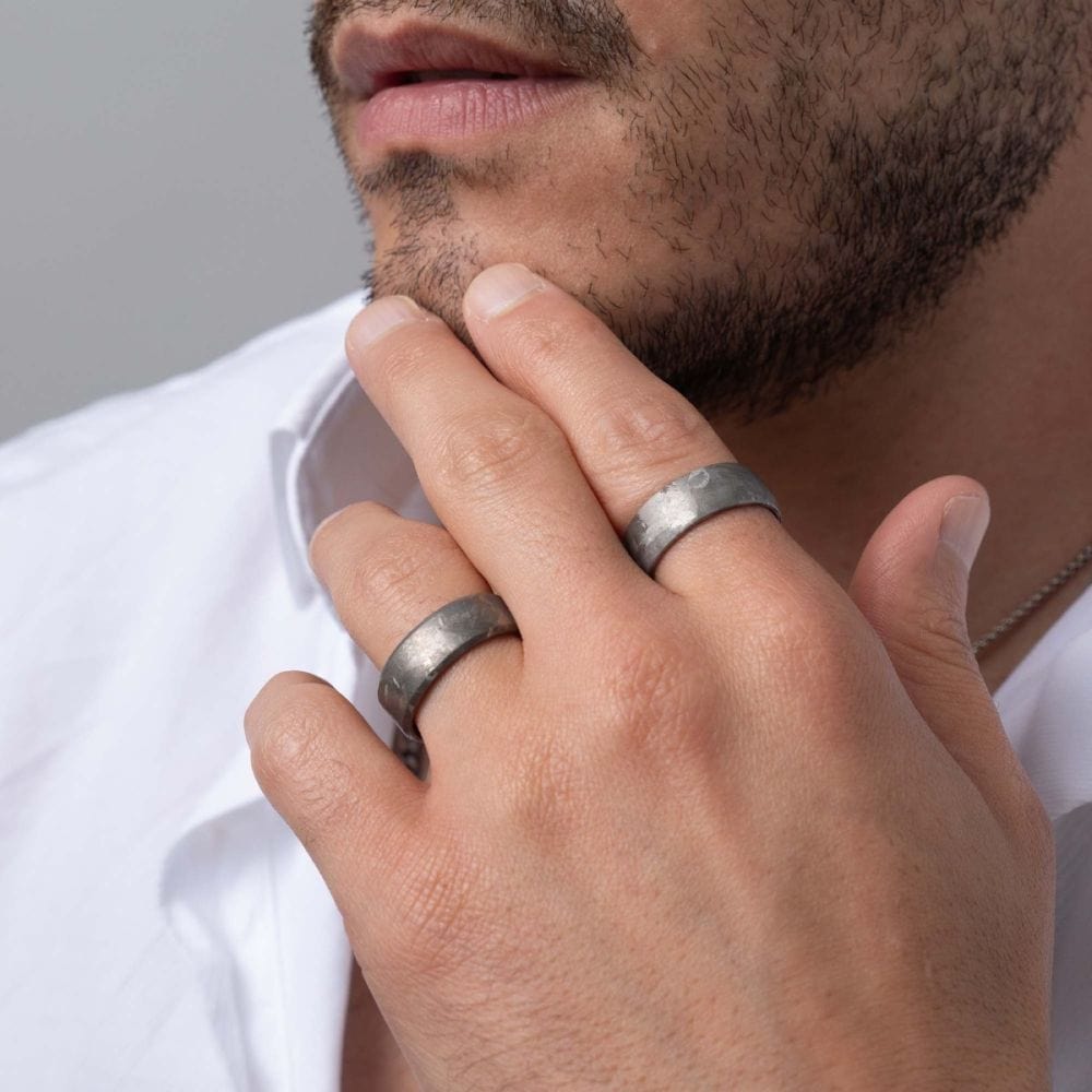INOX JEWELRY Rings Titanium Beveled Frosted Ring