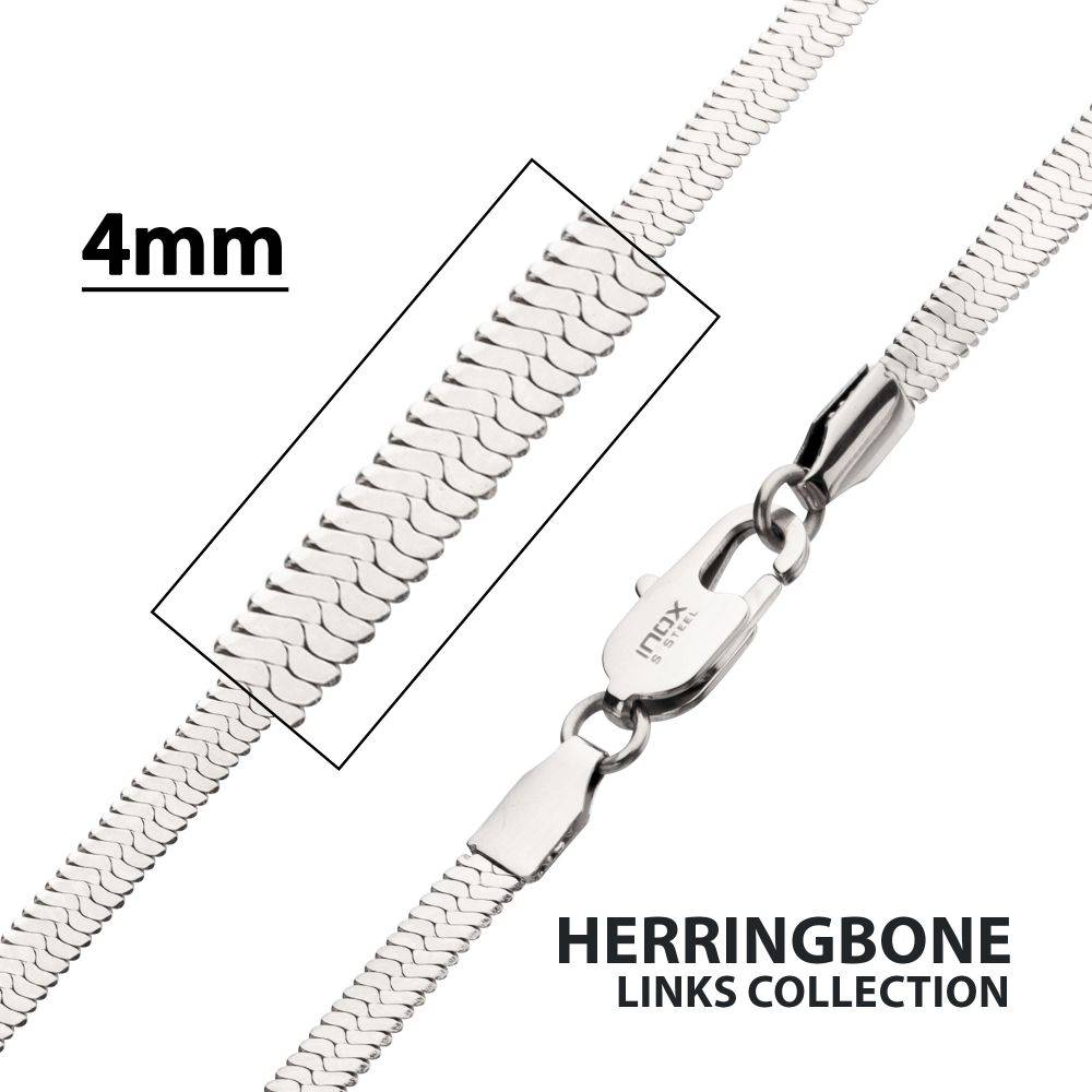 4mm Stainless Steel Herringbone Chain for Men