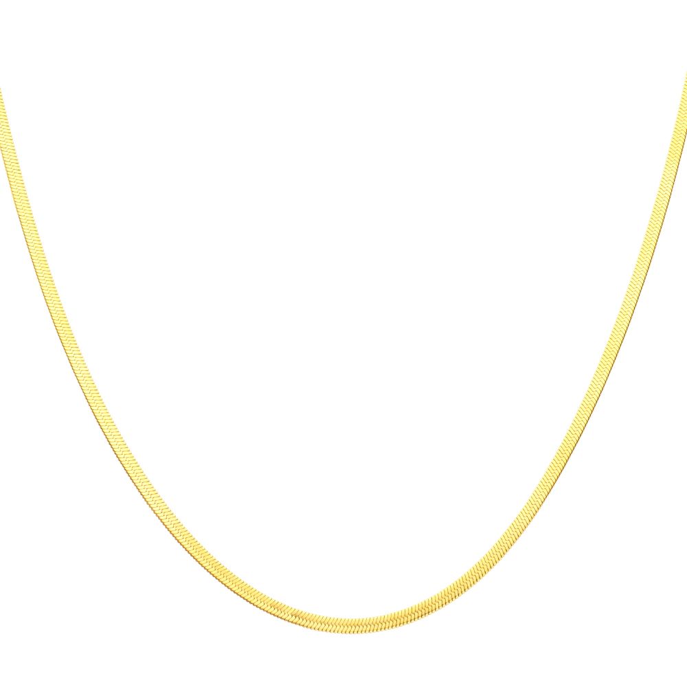 4mm High Polished 18Kt Gold IP Stainless Steel Herringbone Chain