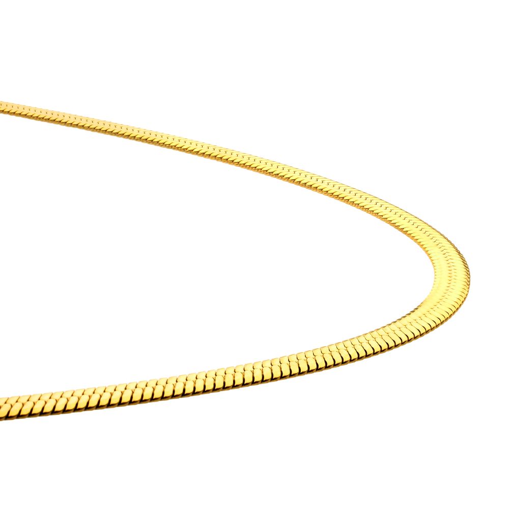 4mm High Polished 18Kt Gold IP Stainless Steel Herringbone Chain