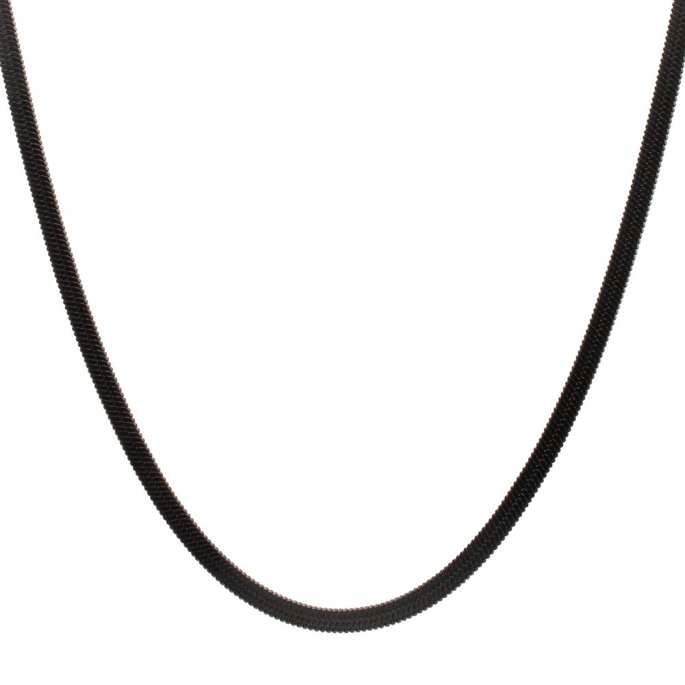 6mm Matte Black Stainless Steel Herringbone Chain