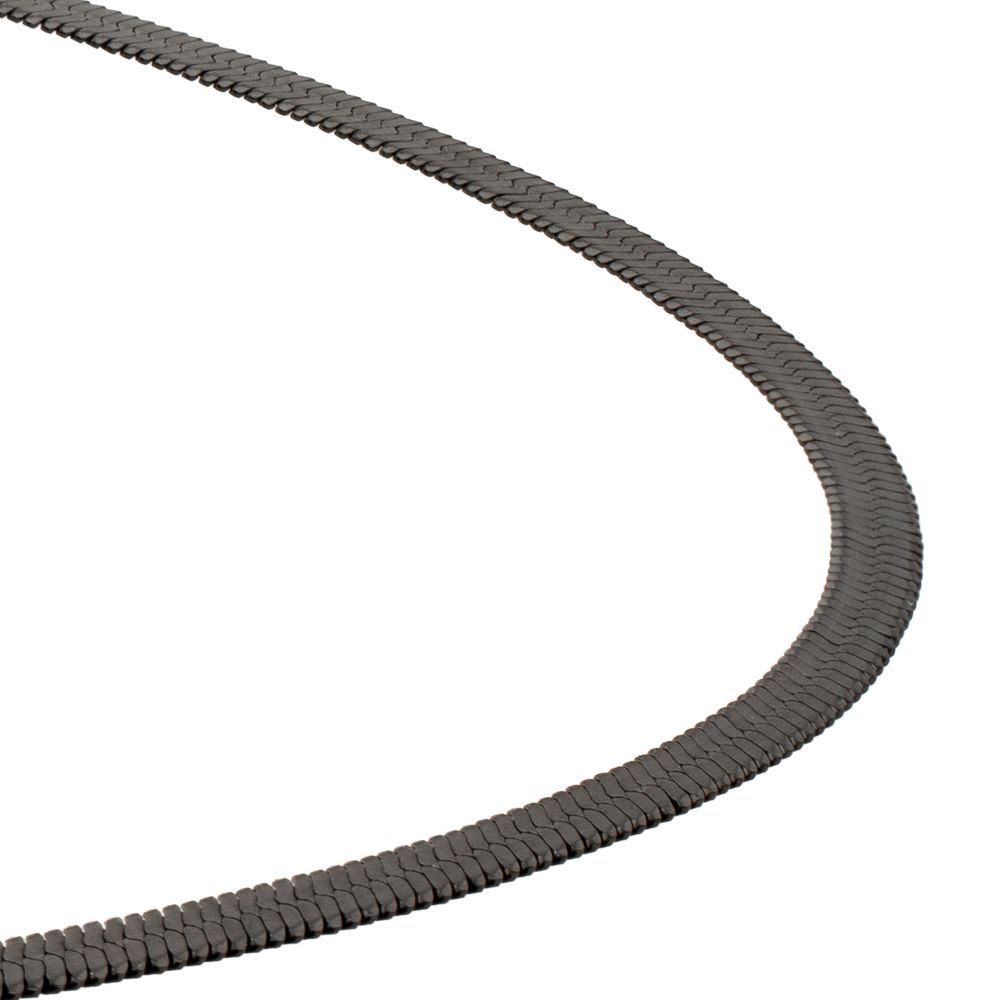 6mm Matte Black Stainless Steel Herringbone Chain