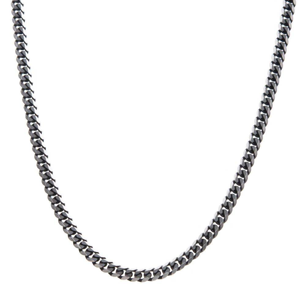 Black IP Diamond Curb Chain Necklace for Men