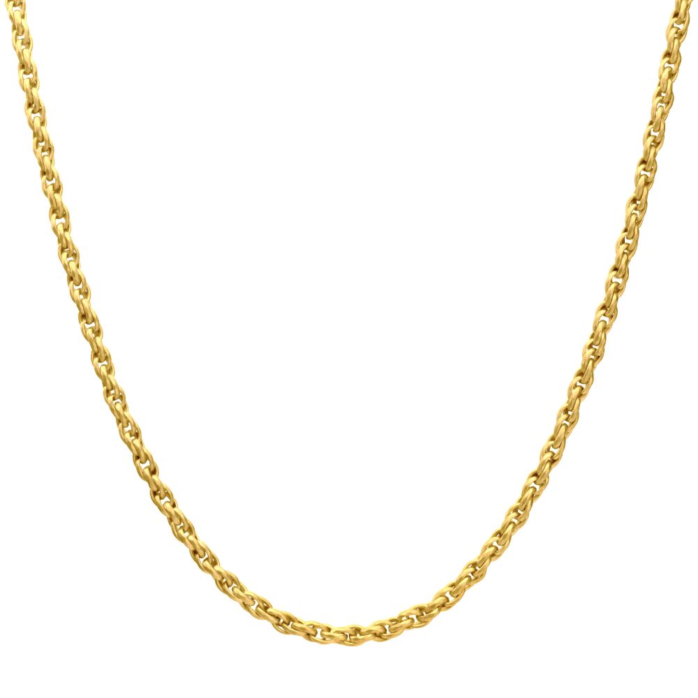 6mm 18Kt Gold IP Matte Finish Stainless Steel Faceted Rope Chain Necklace