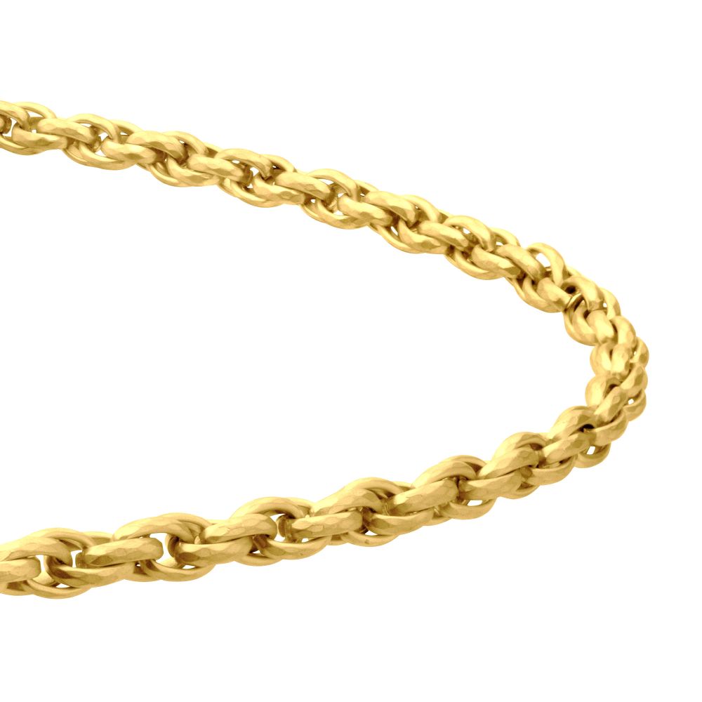 6mm 18Kt Gold IP Matte Finish Stainless Steel Faceted Rope Chain Necklace