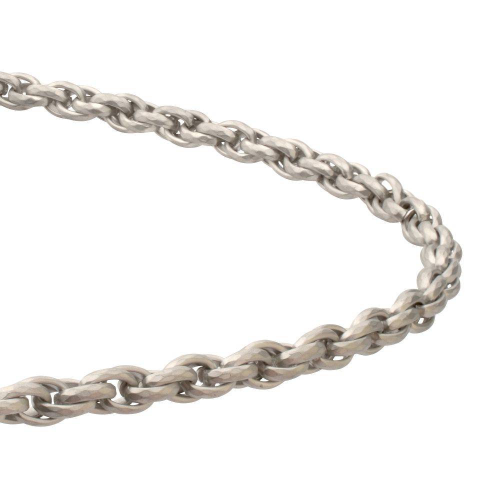 6mm Matte Finish Stainless Steel Faceted Rope Chain Necklace