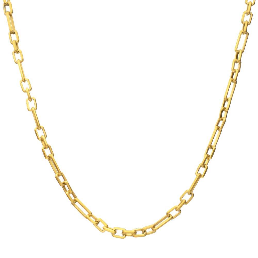 7mm 18Kt Gold IP Steel Brushed Finish Figaro Chain Necklace