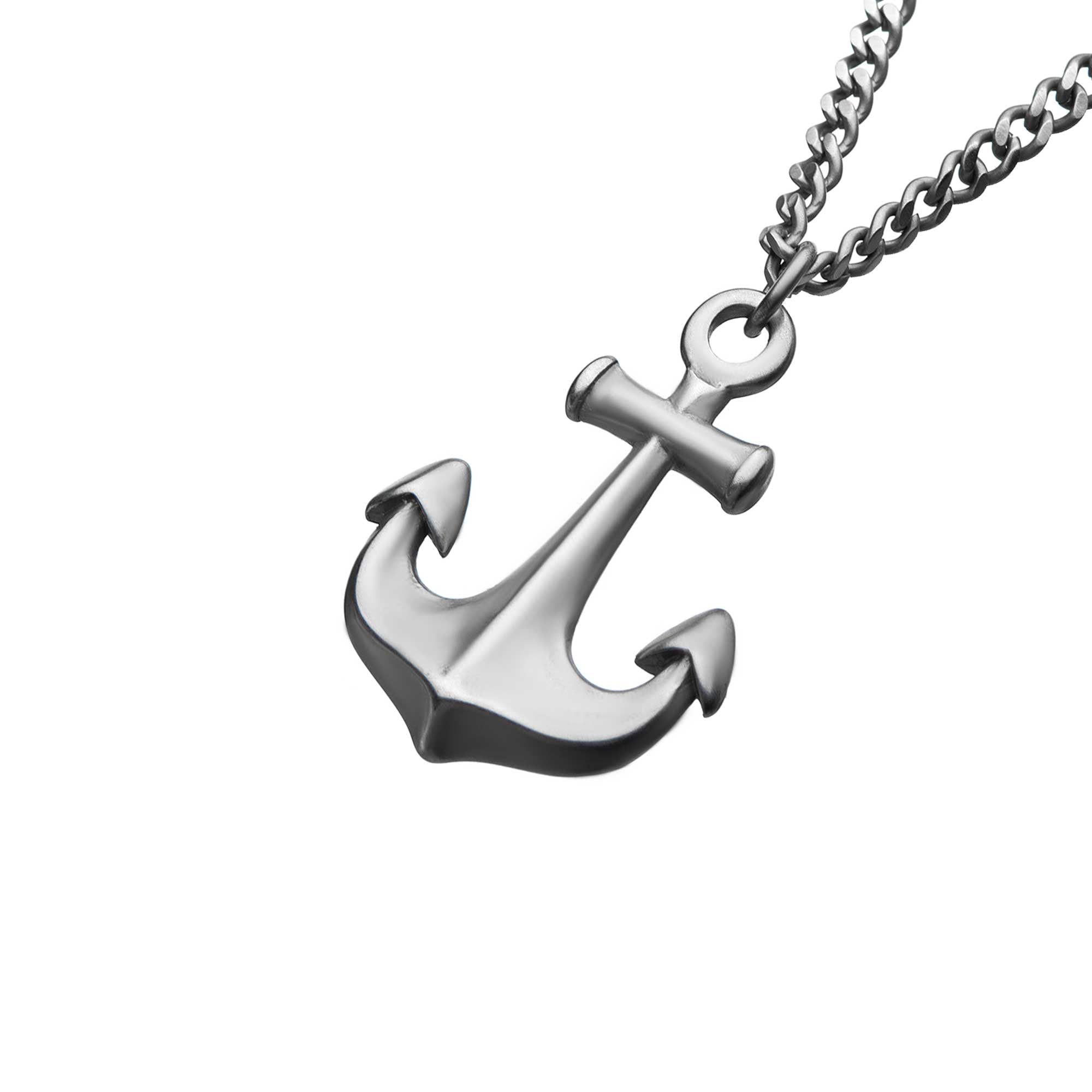 Stainless Steel Anchor Pendant with Chain - stainless steel anchor