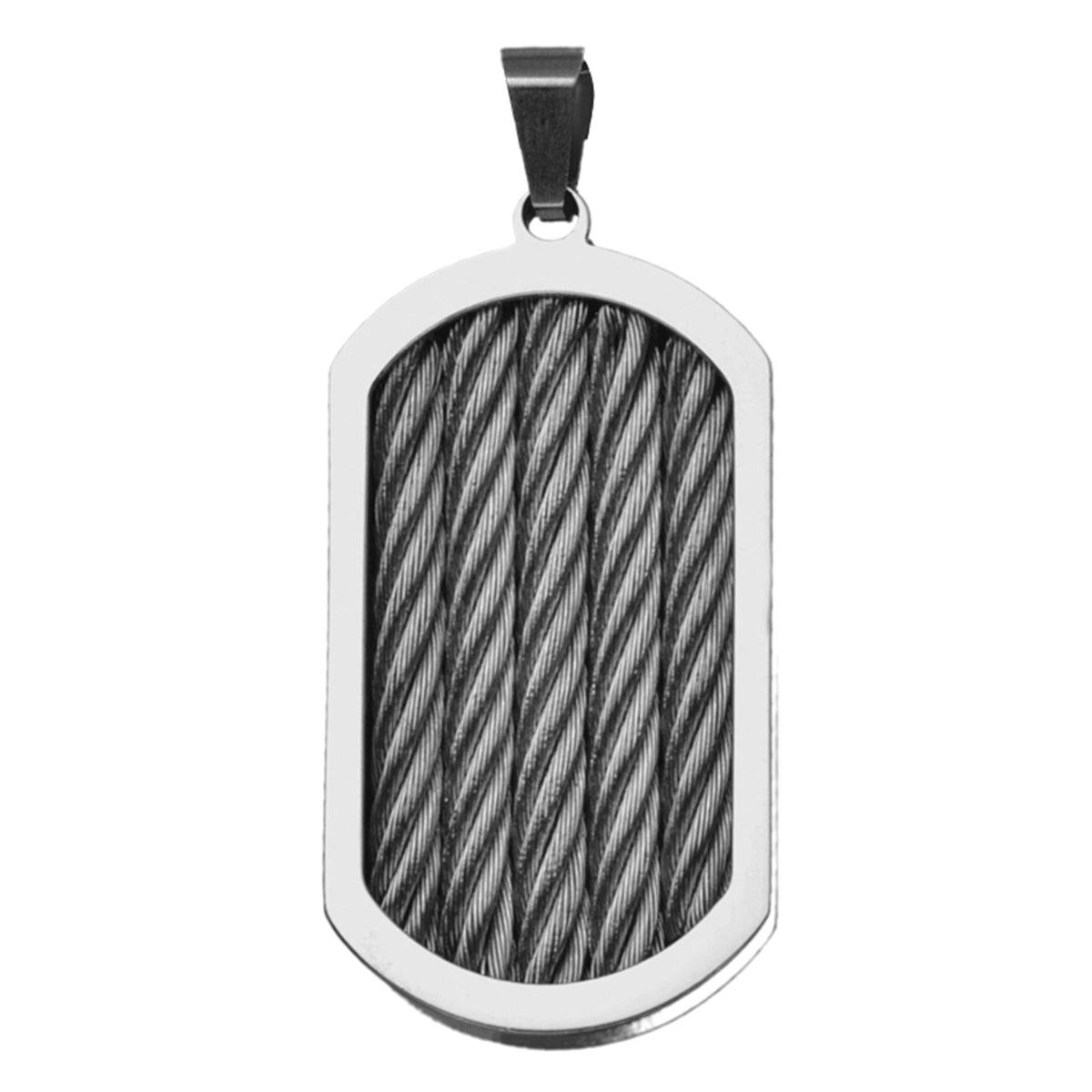 Stainless Steel Chunky Cable Pendant for Men